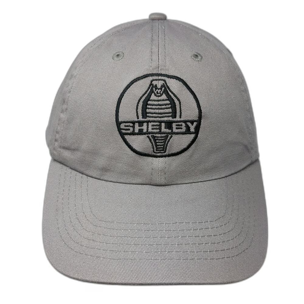 Shelby Baseball Cap Gray One Size Cobra Logo Slideback Adjustable Cotton Hat